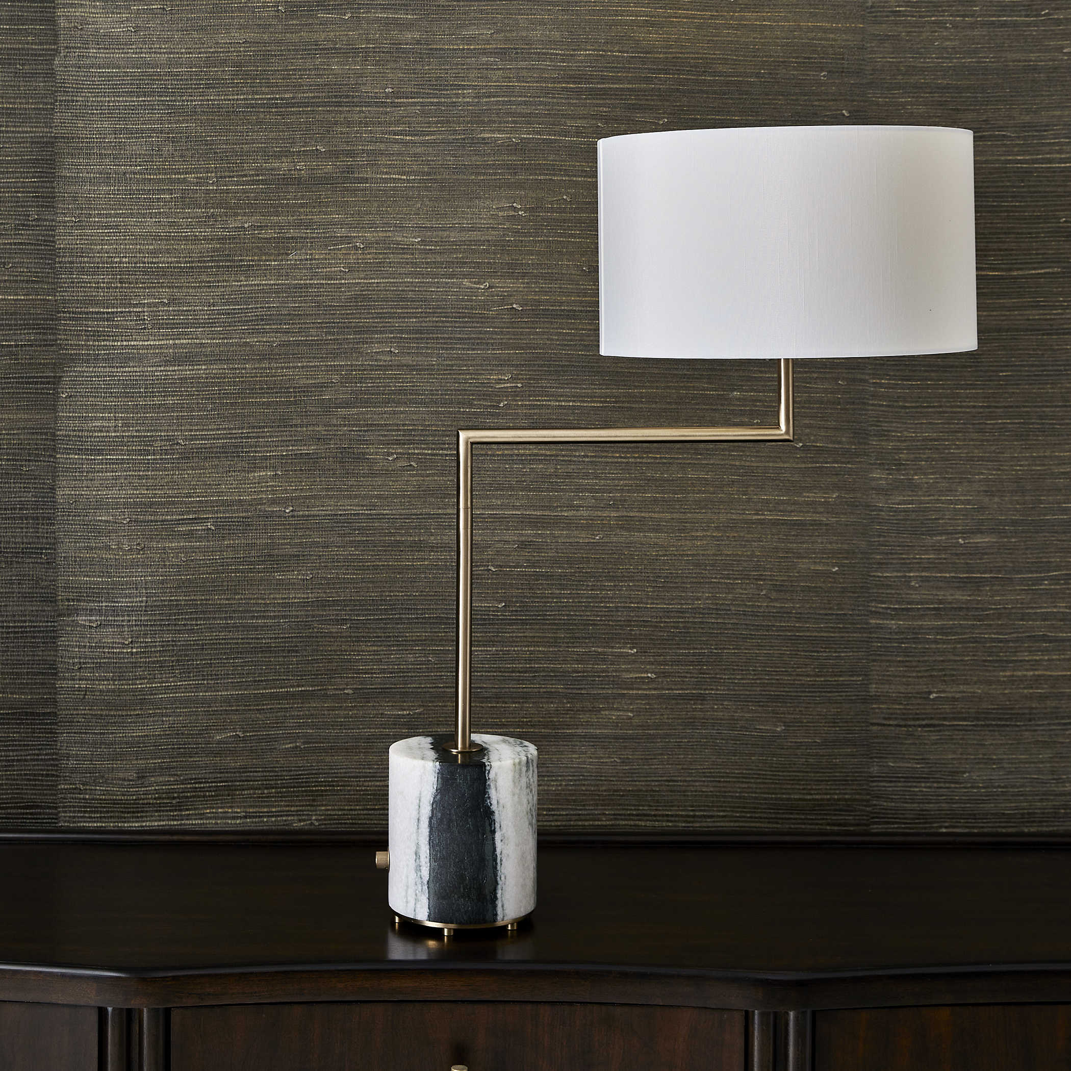 Pivot Table Lamp in Panda Marble by Uttermost