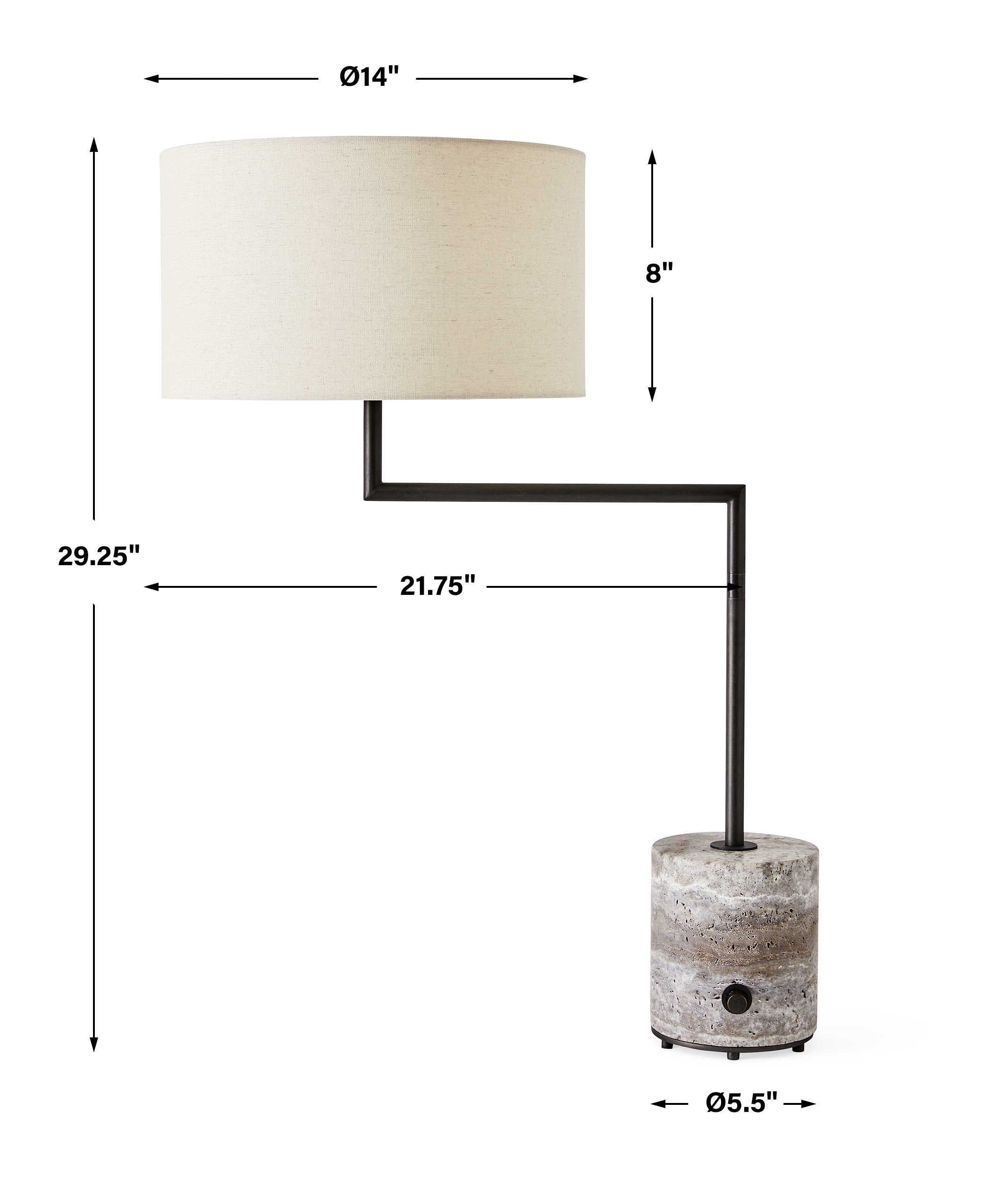 Pivot Table Lamp - Travertine/Bronze by Uttermost