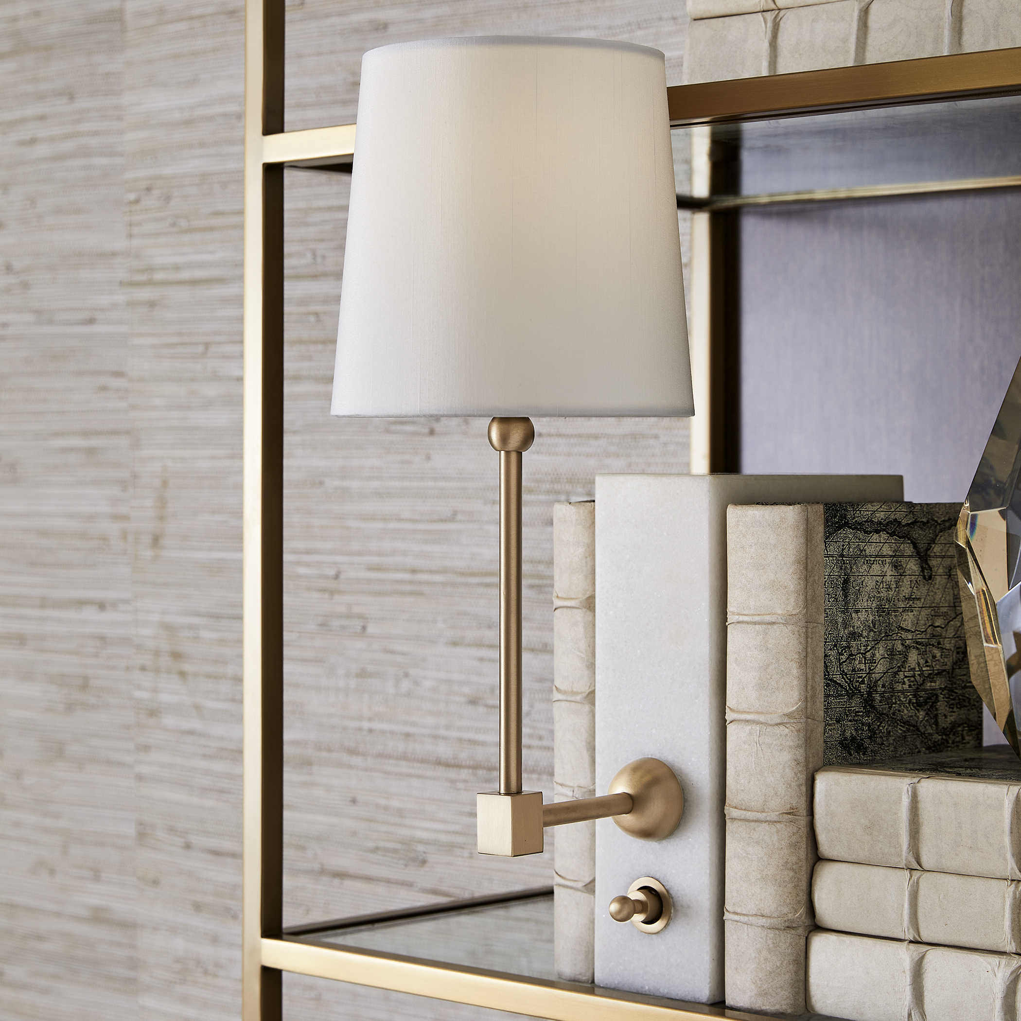 On a Shelf Mini Lamp in White Marble by Uttermost