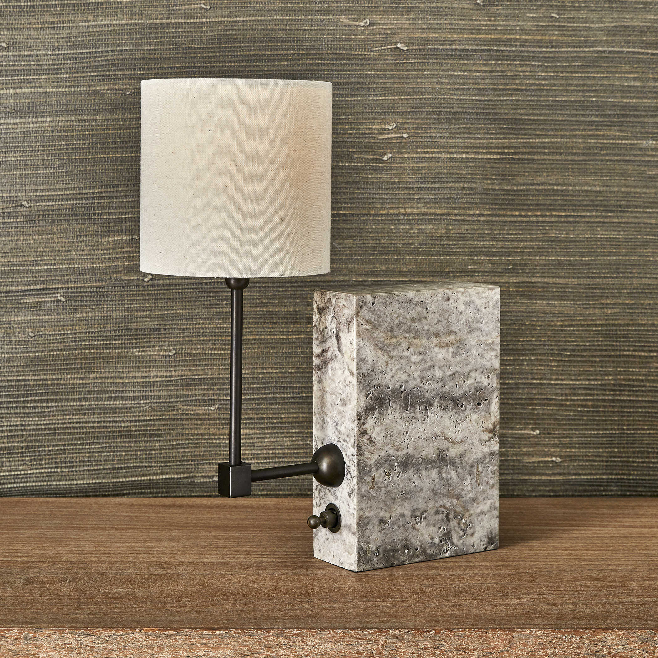On a Shelf Mini Lamp in Travertine by Uttermost