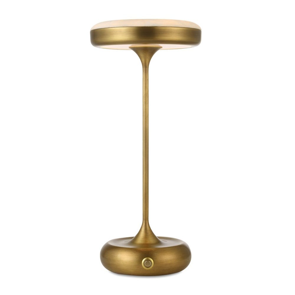 Flat Top Rechargeable Mini Lamp in Brass by Uttermost