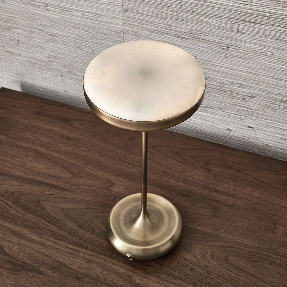 Flat Top Rechargeable Mini Lamp in Brass by Uttermost