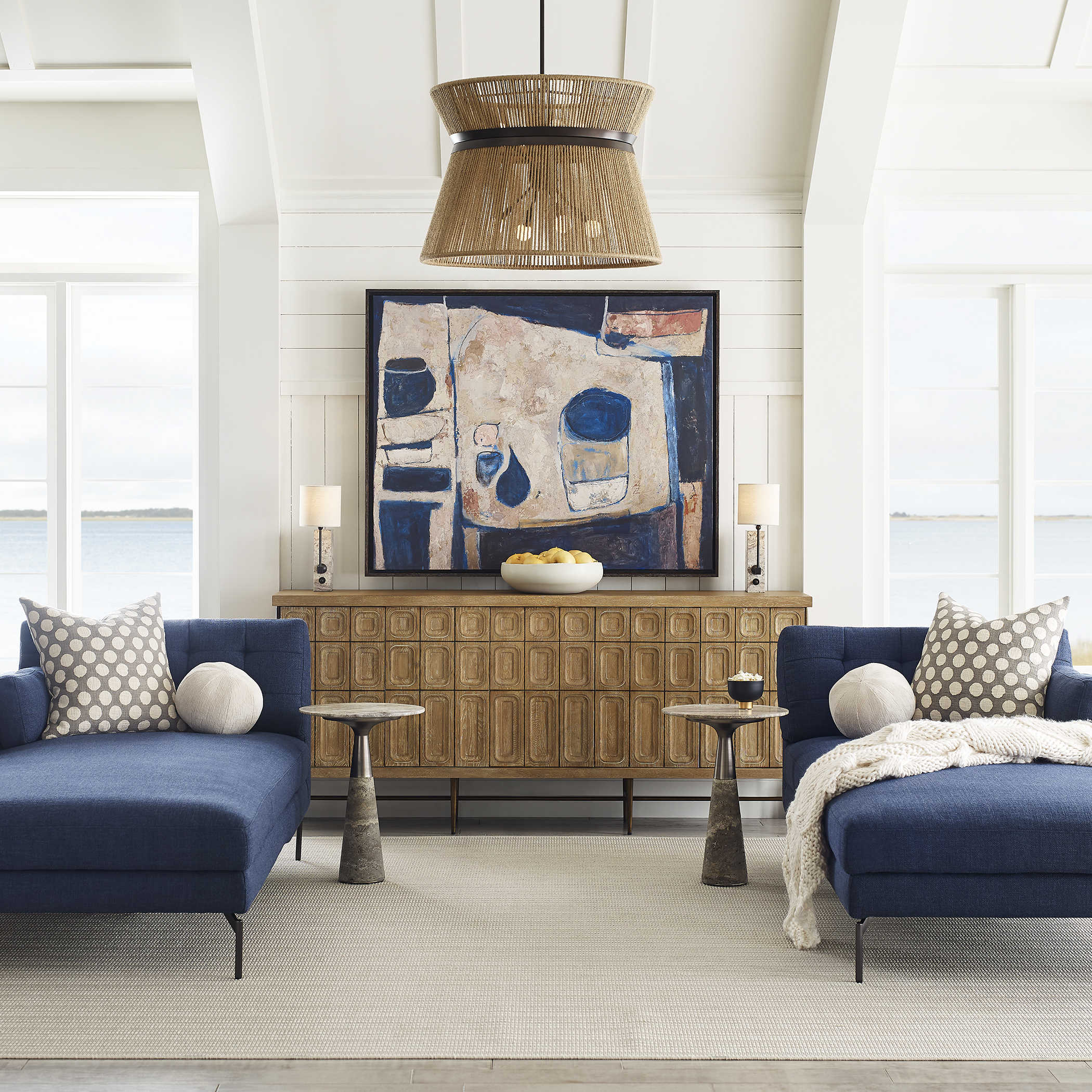 Blue Tableau Framed Canvas by Uttermost