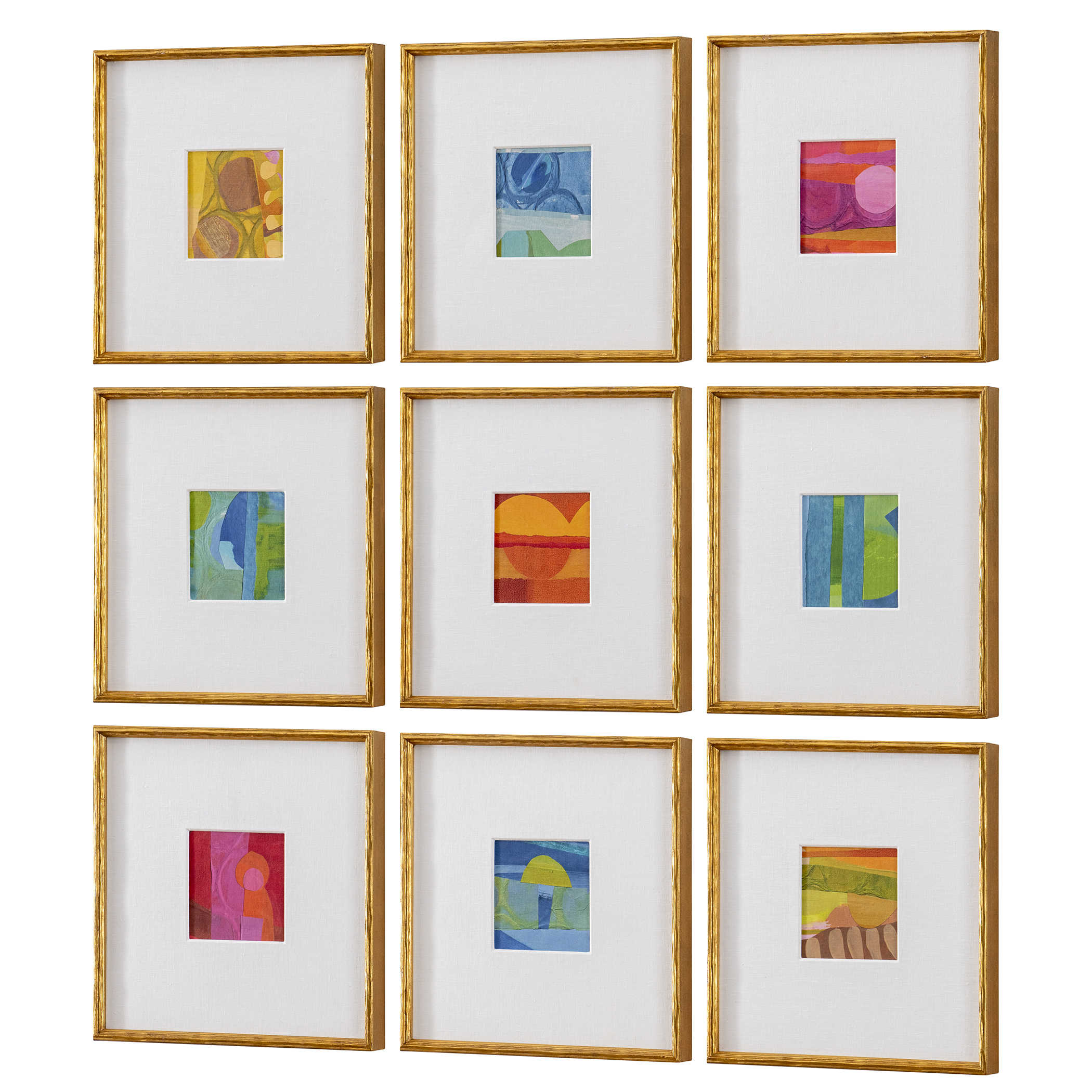 Petite Bijoux Framed Canvases - Brilliant - Set of 9 by Uttermost