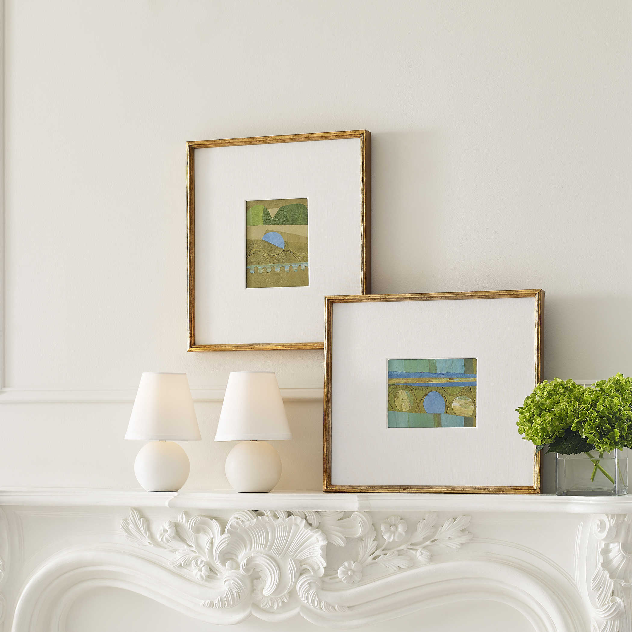 Petite Bijoux Framed Canvases - Lime - Set of 2 by Uttermost