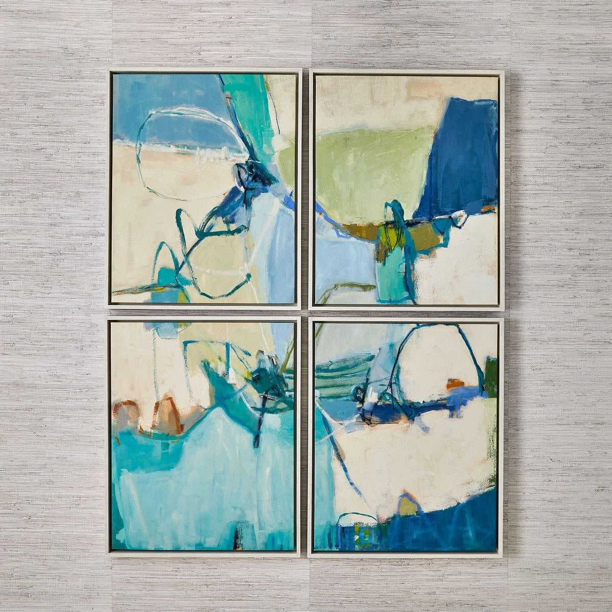 Cool Outlook Framed Canvases Set of 4 by Uttermost