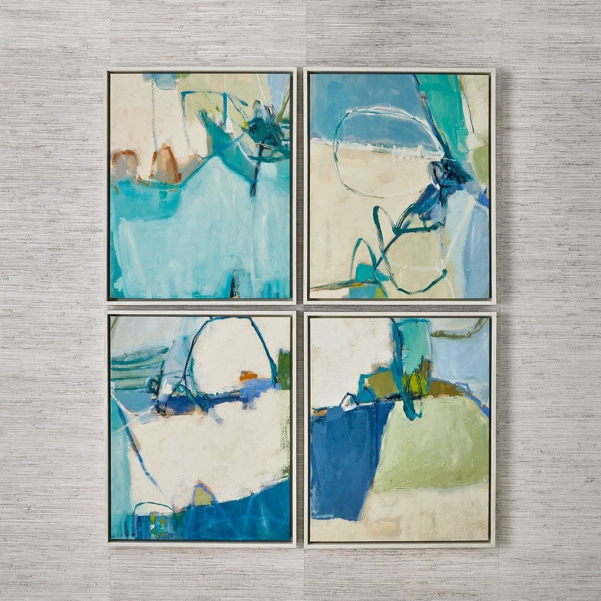 Cool Outlook Framed Canvases Set of 4 by Uttermost