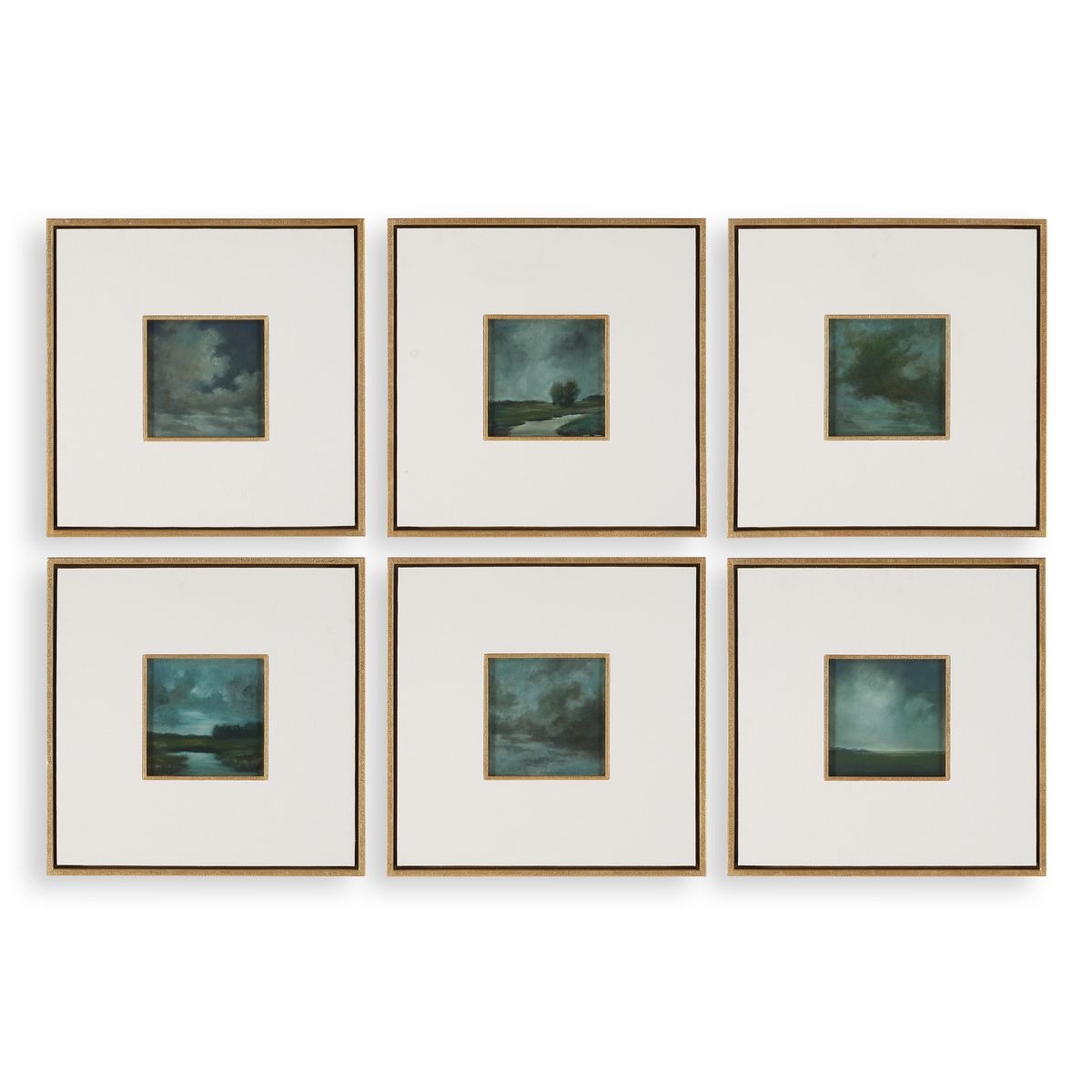 Evening Cumulation Framed Canvases Set of 6 by Uttermost