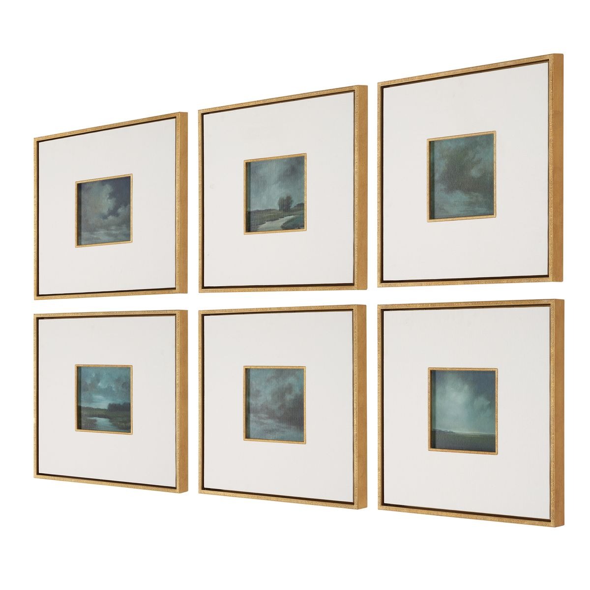 Evening Cumulation Framed Canvases Set of 6 by Uttermost