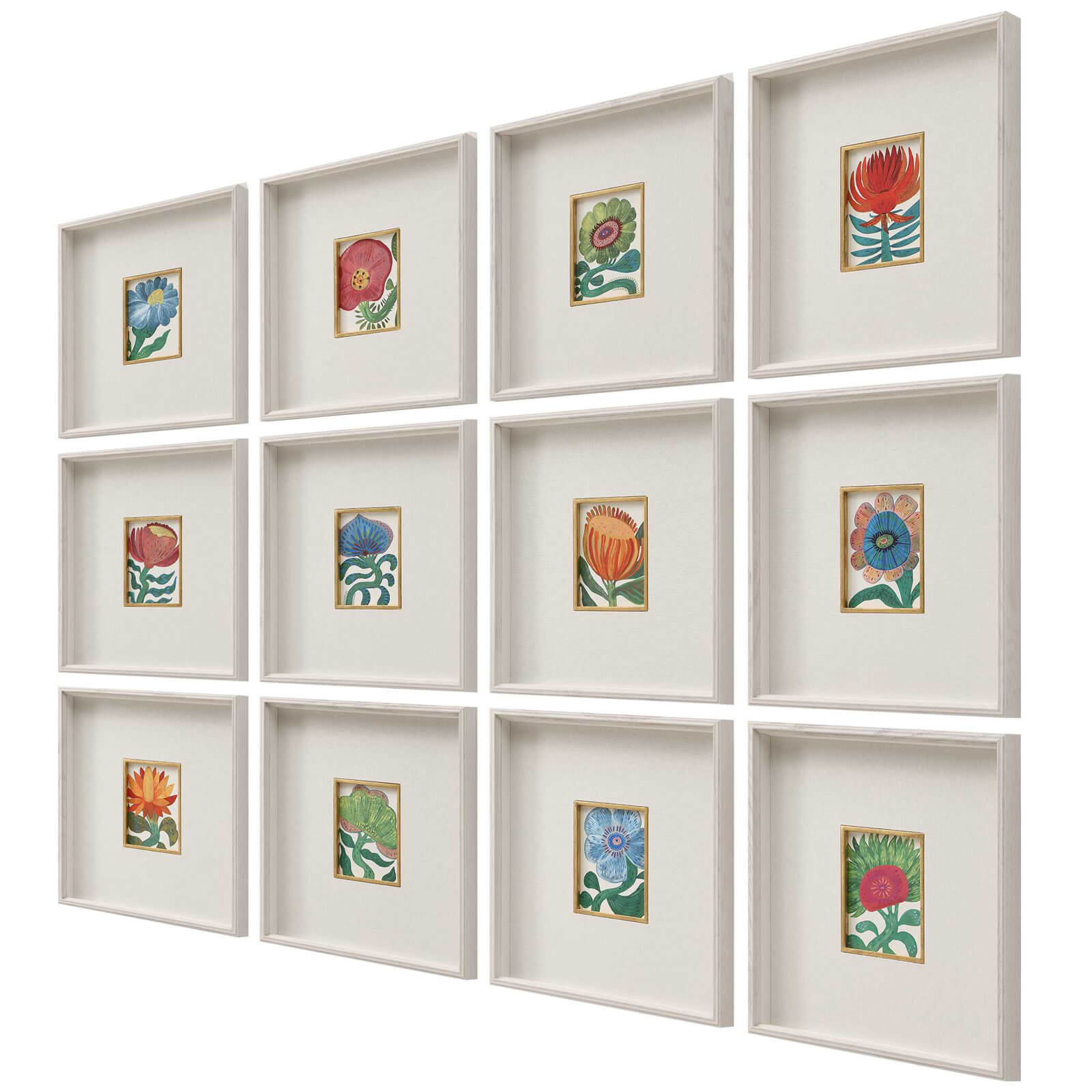 Fantasy Florals Framed Canvases - Set of 12 by Uttermost