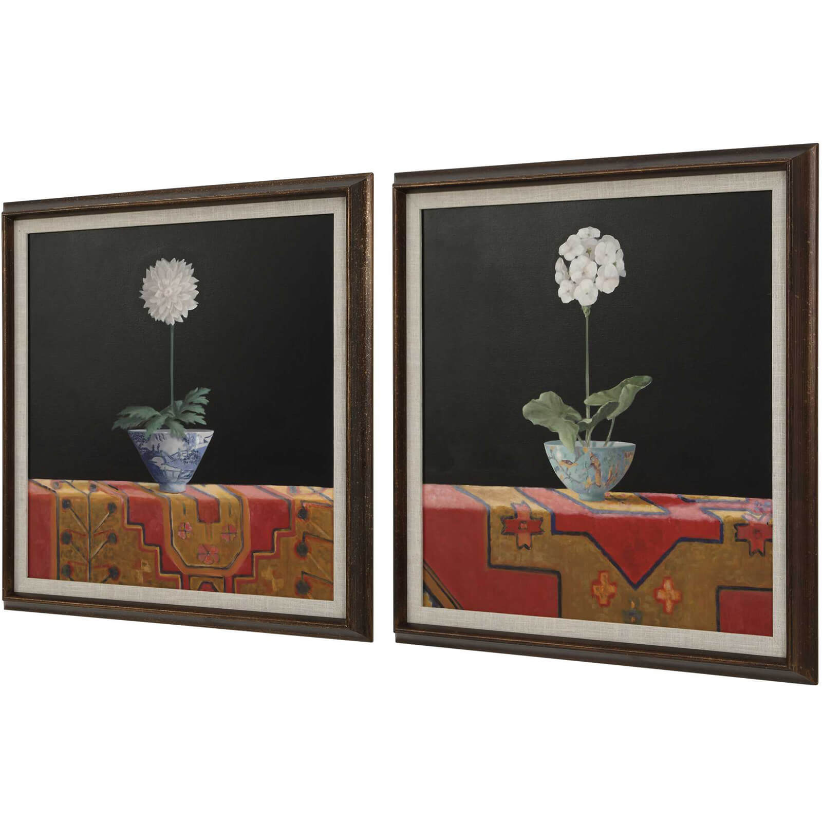 Chinoiserie Stems Framed Canvases - Set of 2 by Uttermost