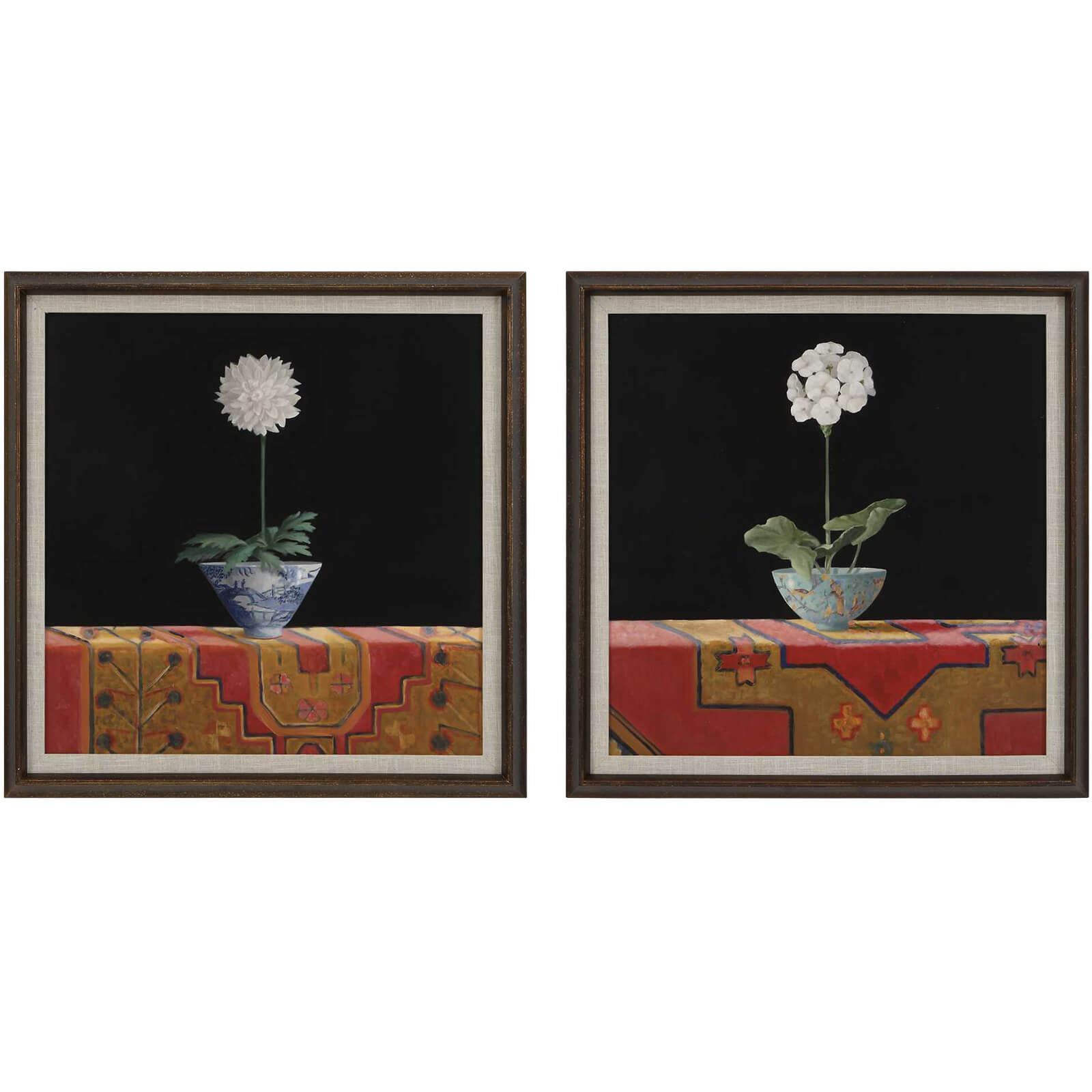 Chinoiserie Stems Framed Canvases - Set of 2 by Uttermost