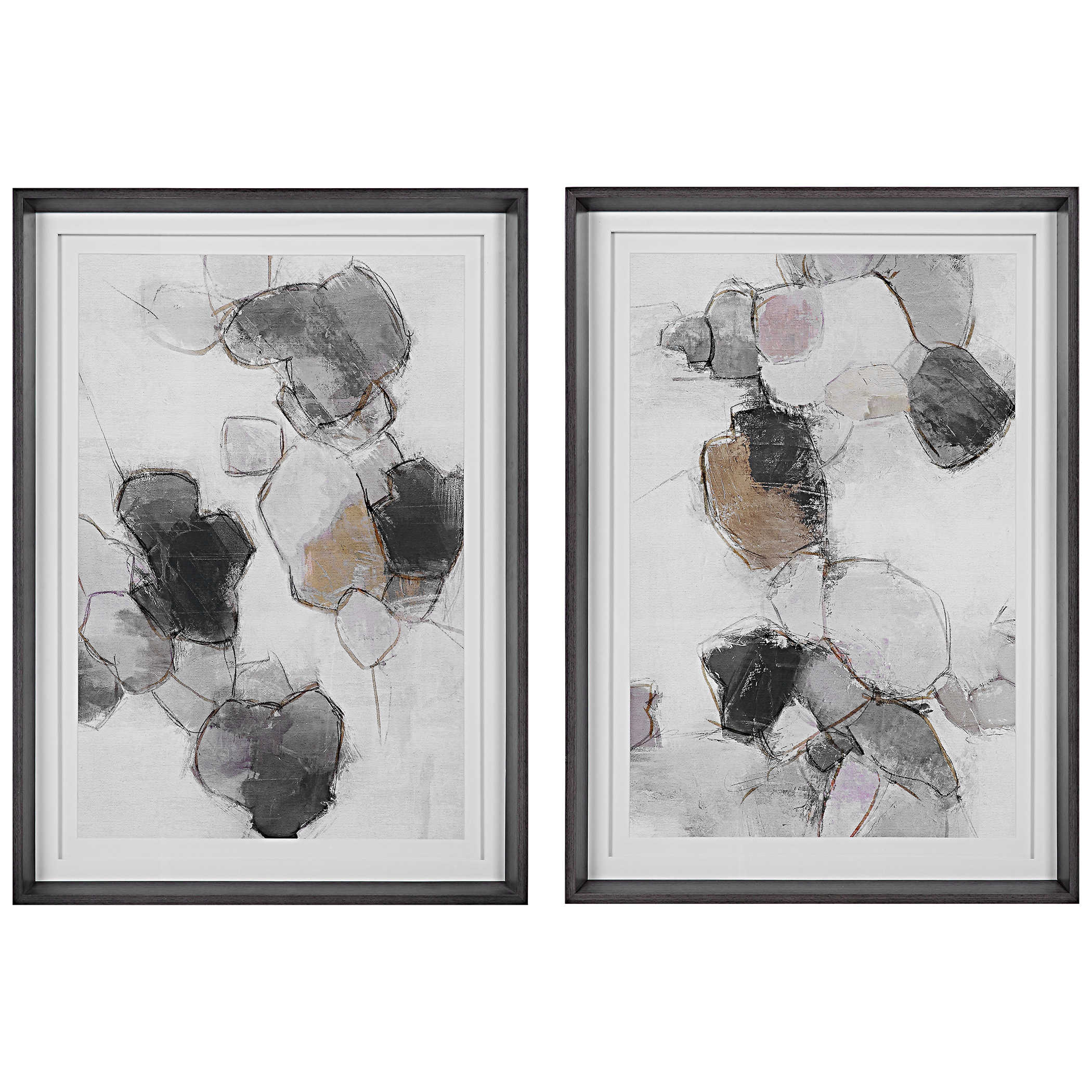 Plunging Pastels Framed Prints - Set of 2 by Uttermost