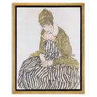 Edith with Striped Dress, Sitting, 1915 Framed Canvas by Uttermost