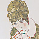 Edith with Striped Dress, Sitting, 1915 Framed Canvas by Uttermost