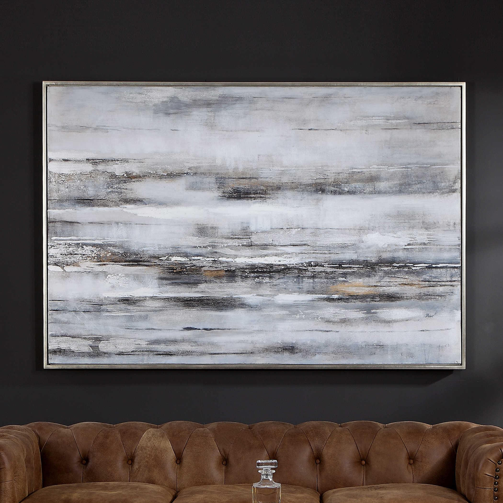 Smoky Waves Hand Painted Canvas by Uttermost