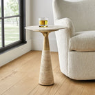 Pier Accent Table - Beige Travertine by Uttermost