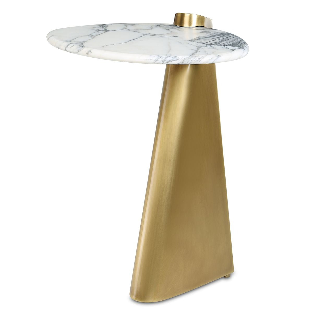 Strum Accent Table in Arabescato Marble by Uttermost