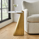 Strum Accent Table in Arabescato Marble by Uttermost