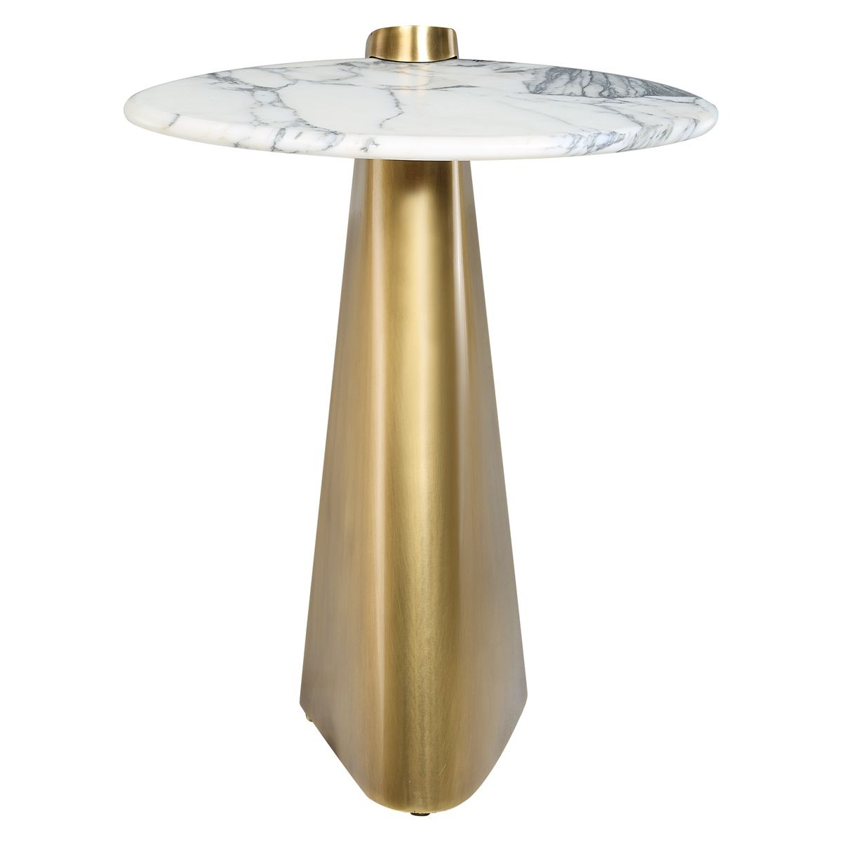 Strum Accent Table in Arabescato Marble by Uttermost
