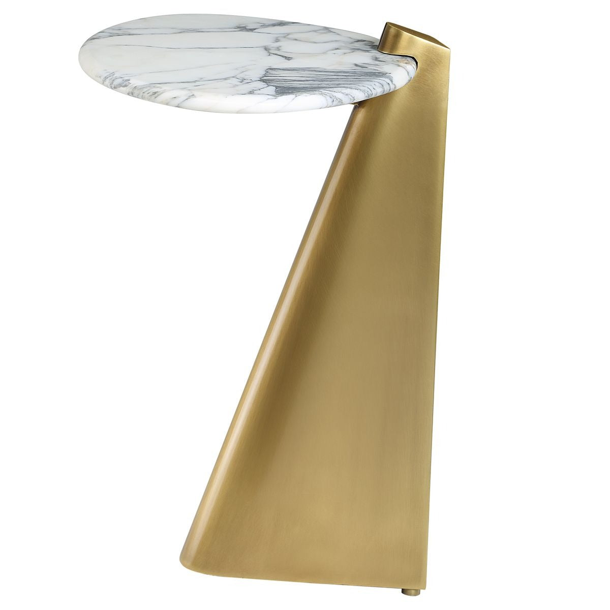 Strum Accent Table in Arabescato Marble by Uttermost