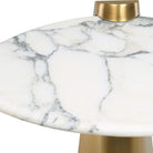 Strum Accent Table in Arabescato Marble by Uttermost