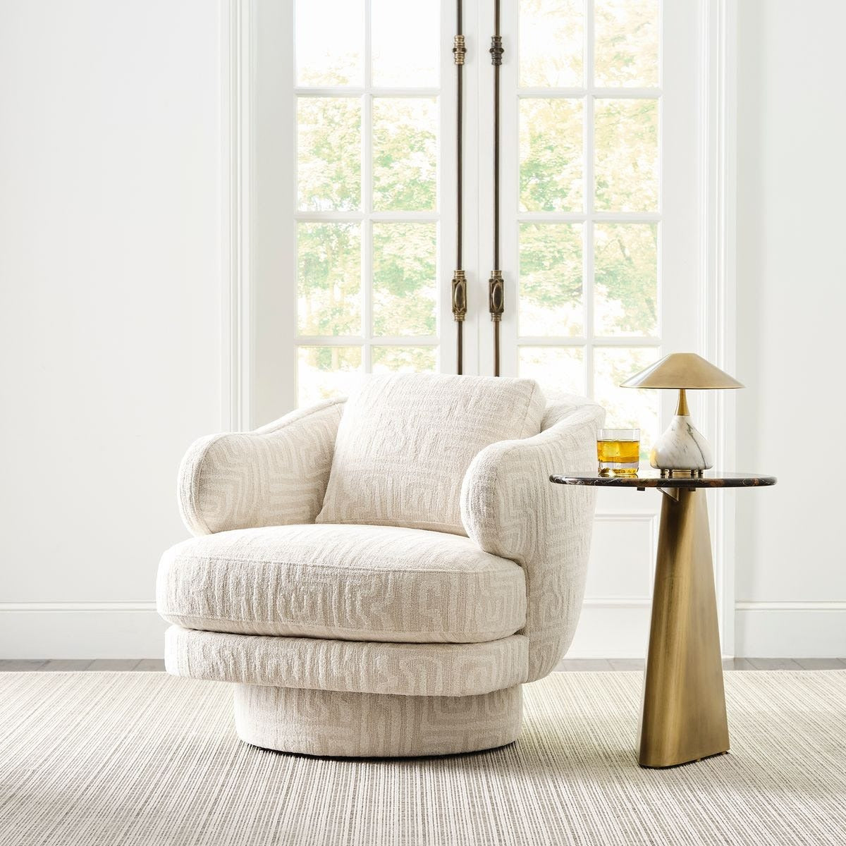 Strum Accent Table in Michelangelo Marble by Uttermost