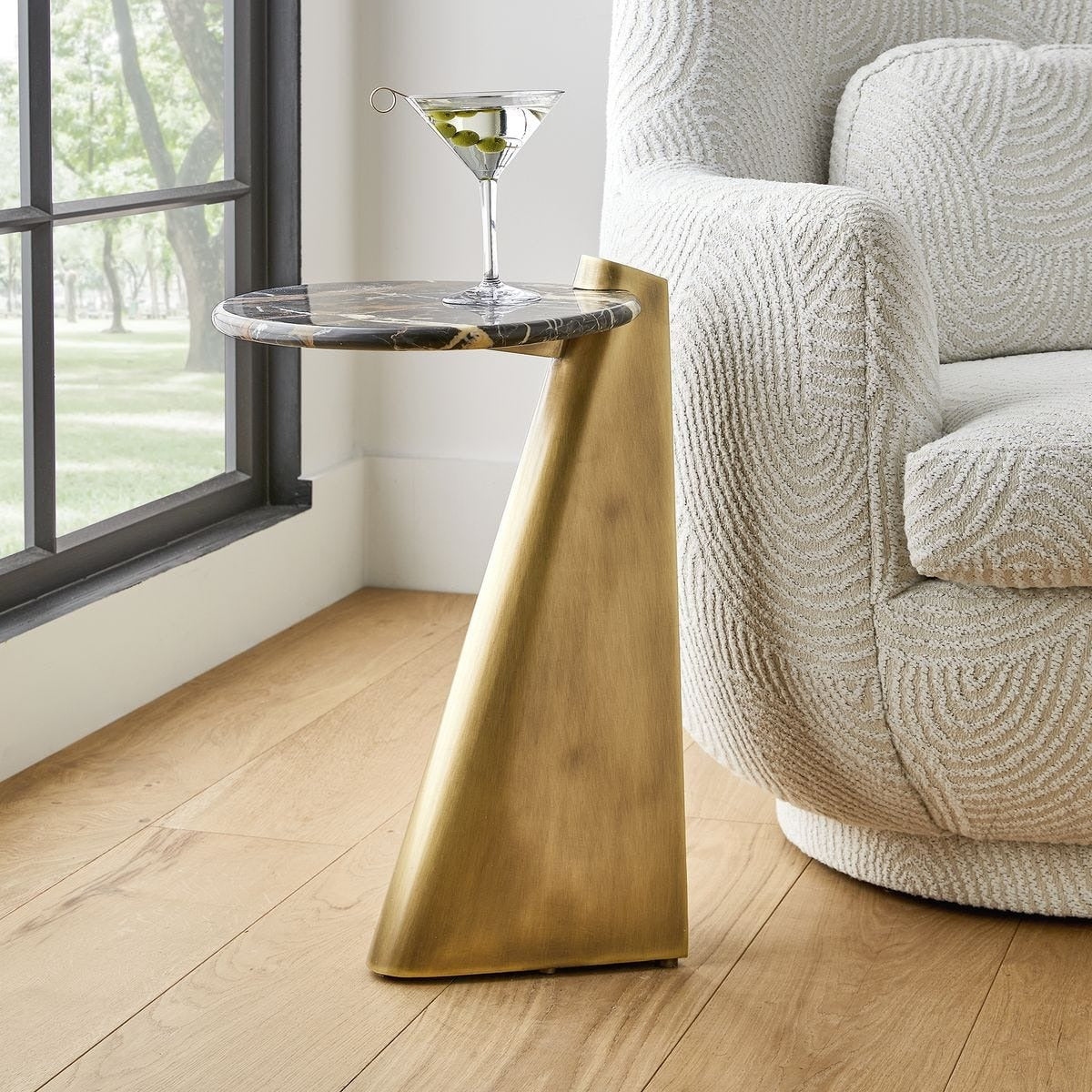 Strum Accent Table in Michelangelo Marble by Uttermost