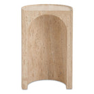 Basilica Accent Table in Beige Travertine by Uttermost