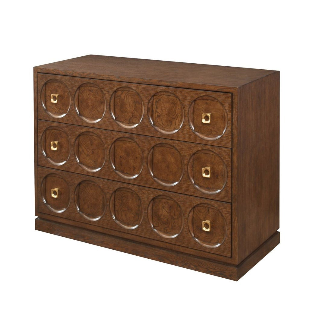 Roundabout 3 Drawer Chest in Cocoa Brown by Uttermost