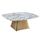 Equilateral Coffee Table in Arabescato and Brass by Uttermost