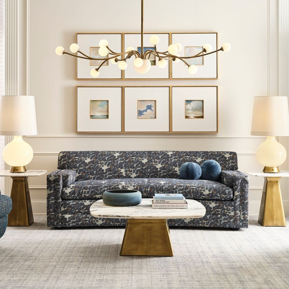 Equilateral Coffee Table in Arabescato and Brass by Uttermost