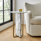 Joist Accent Table in Arabescato Marble by Uttermost