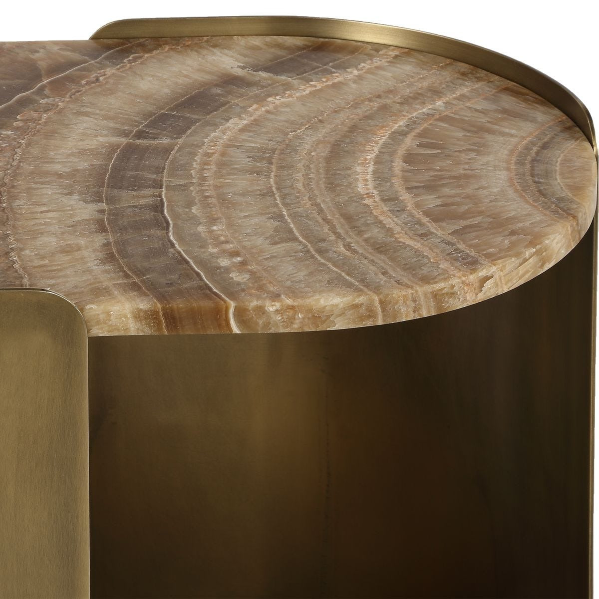 Lozenge Accent Table in Latte Onyx by Uttermost