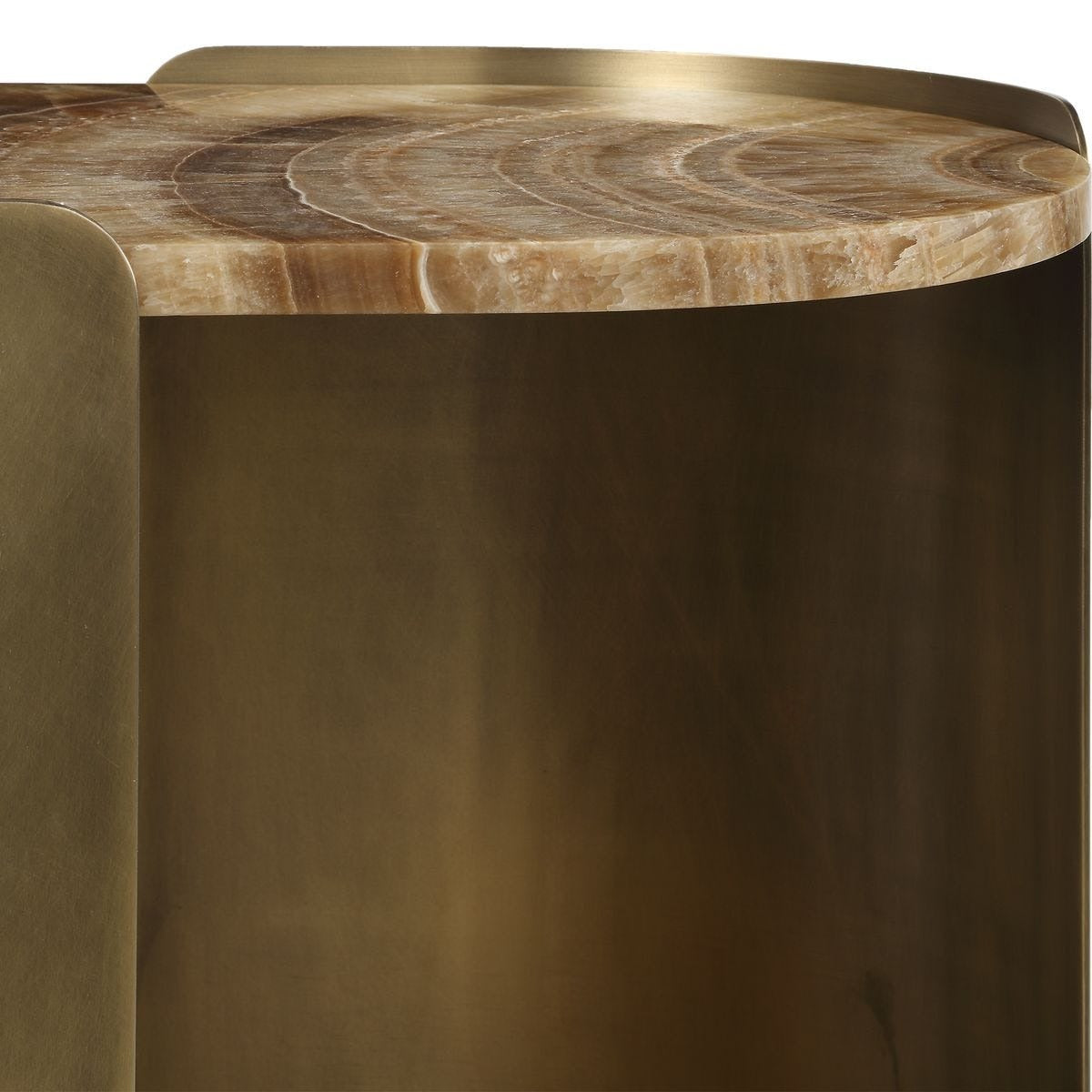 Lozenge Accent Table in Latte Onyx by Uttermost