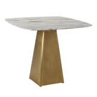 Equilateral Bistro Table in Arabescato and Brass by Uttermost