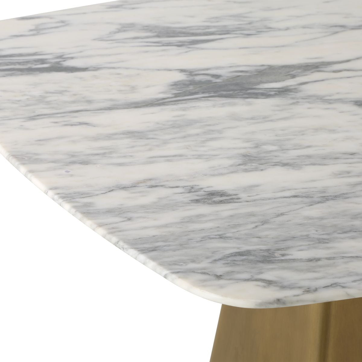 Equilateral Bistro Table in Arabescato and Brass by Uttermost