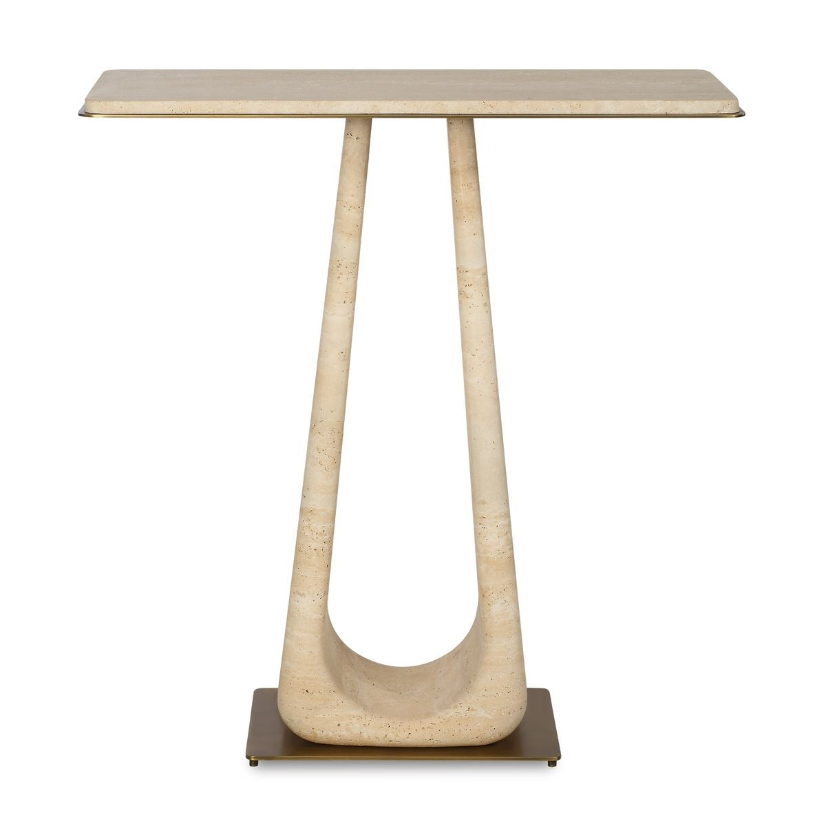 About Turn Console Table in Travertine by Uttermost