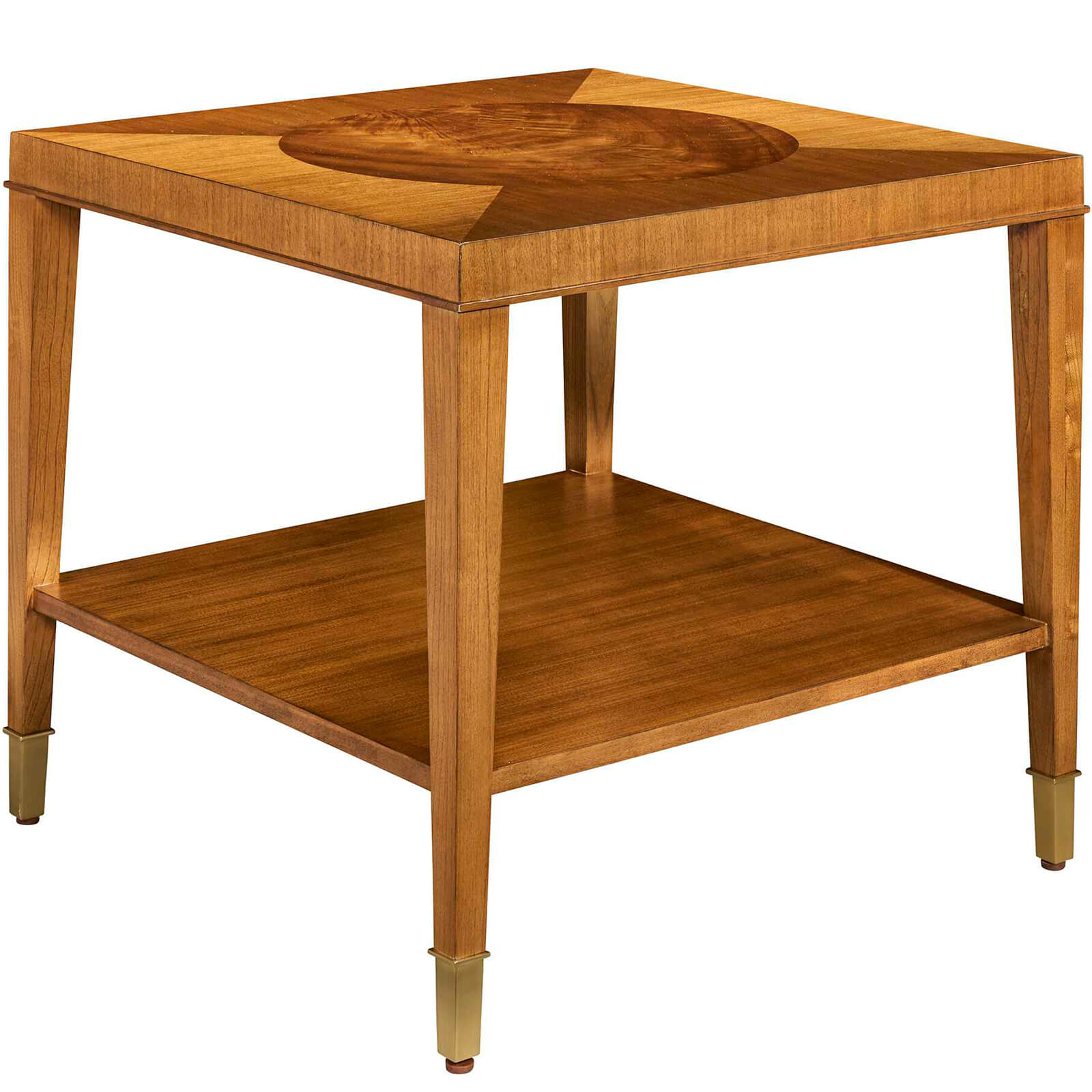 Marquetry Side Table in Medium Golden Brown by Uttermost