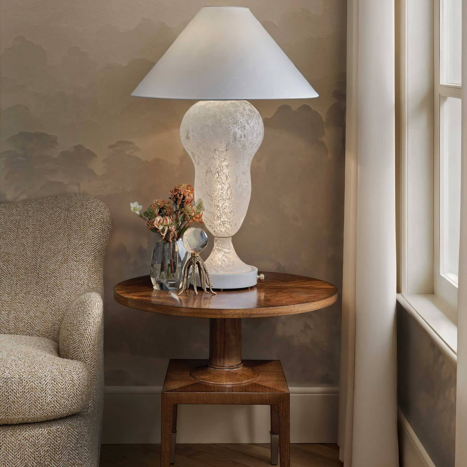 Put You On A Pedestal Side Table in Golden Brown by Uttermost