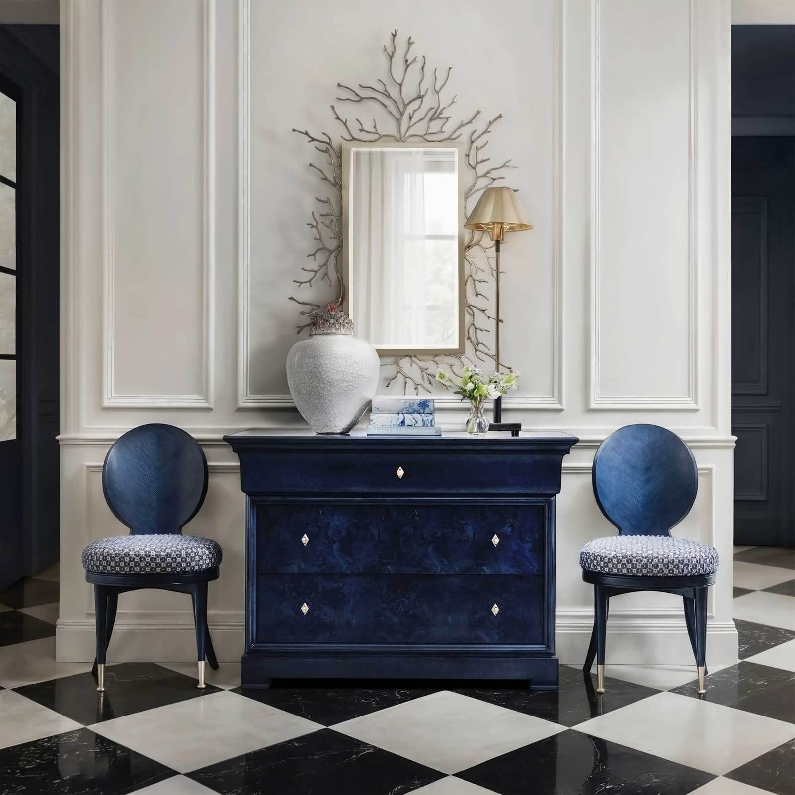 Louis Philippe Chest of Drawers in True Blue by Uttermost