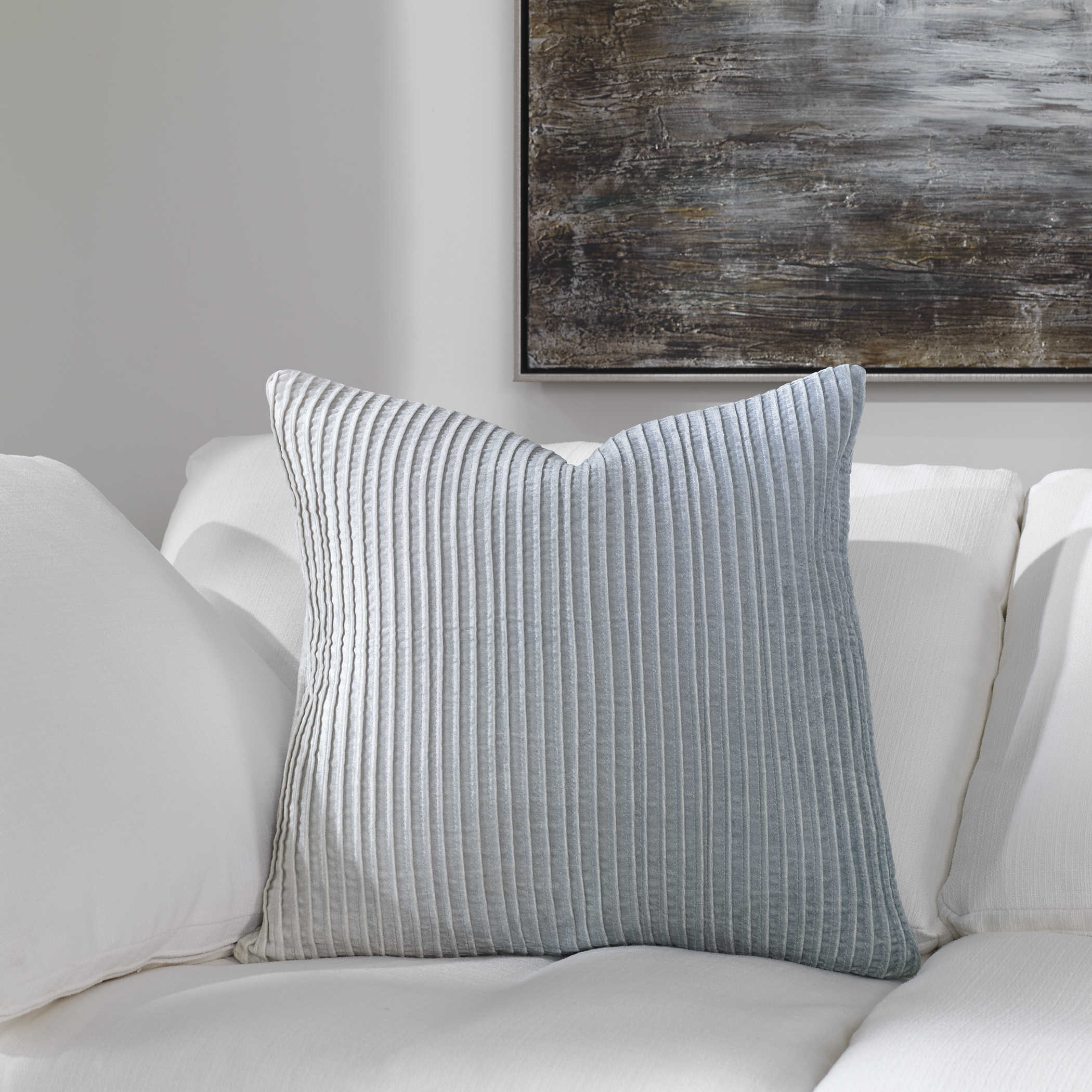 Fade Out Velvet Cushion - Blue by Uttermost