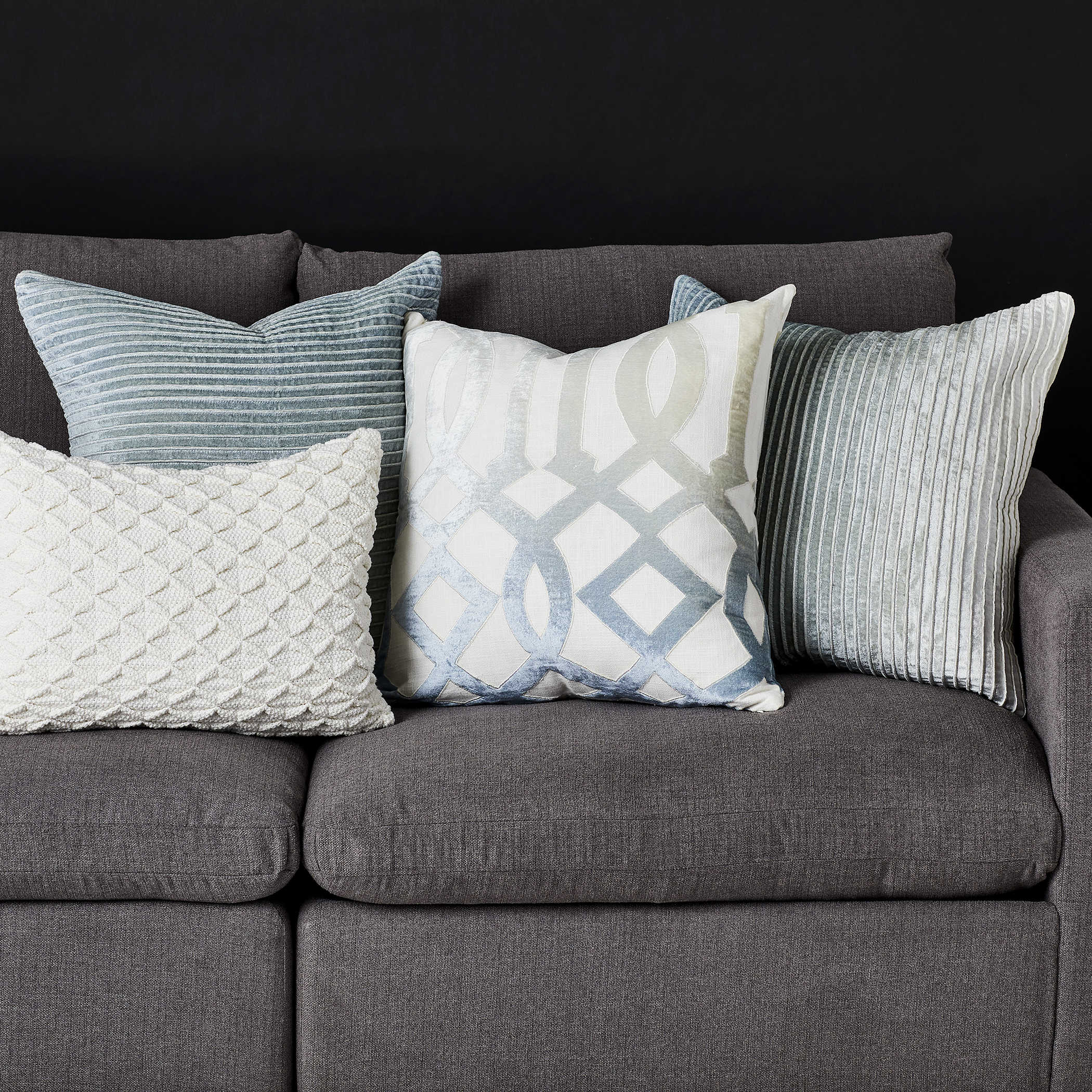 Ombre Fret Cushion - Blue by Uttermost