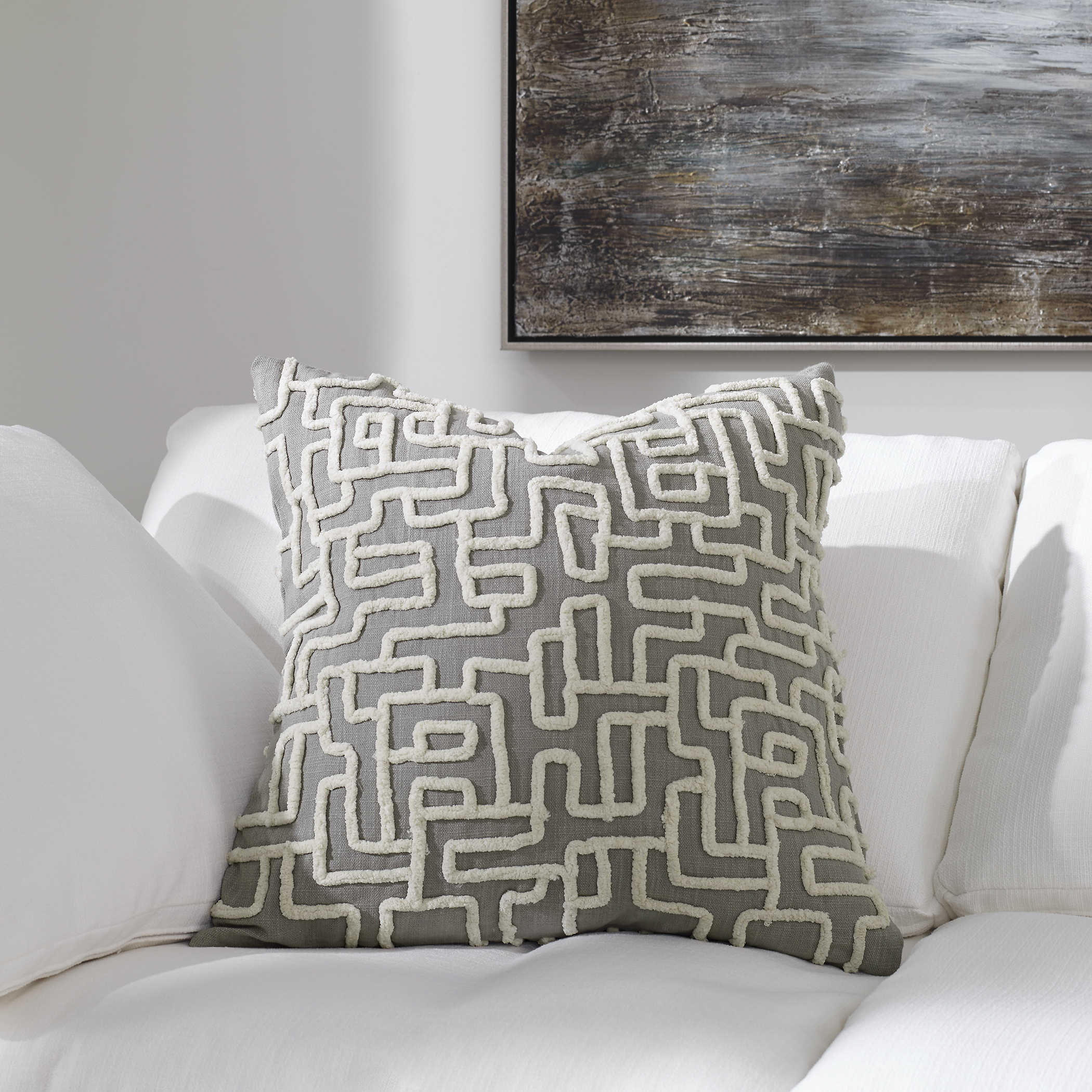 Labyrinth Cushion - Gray by Uttermost