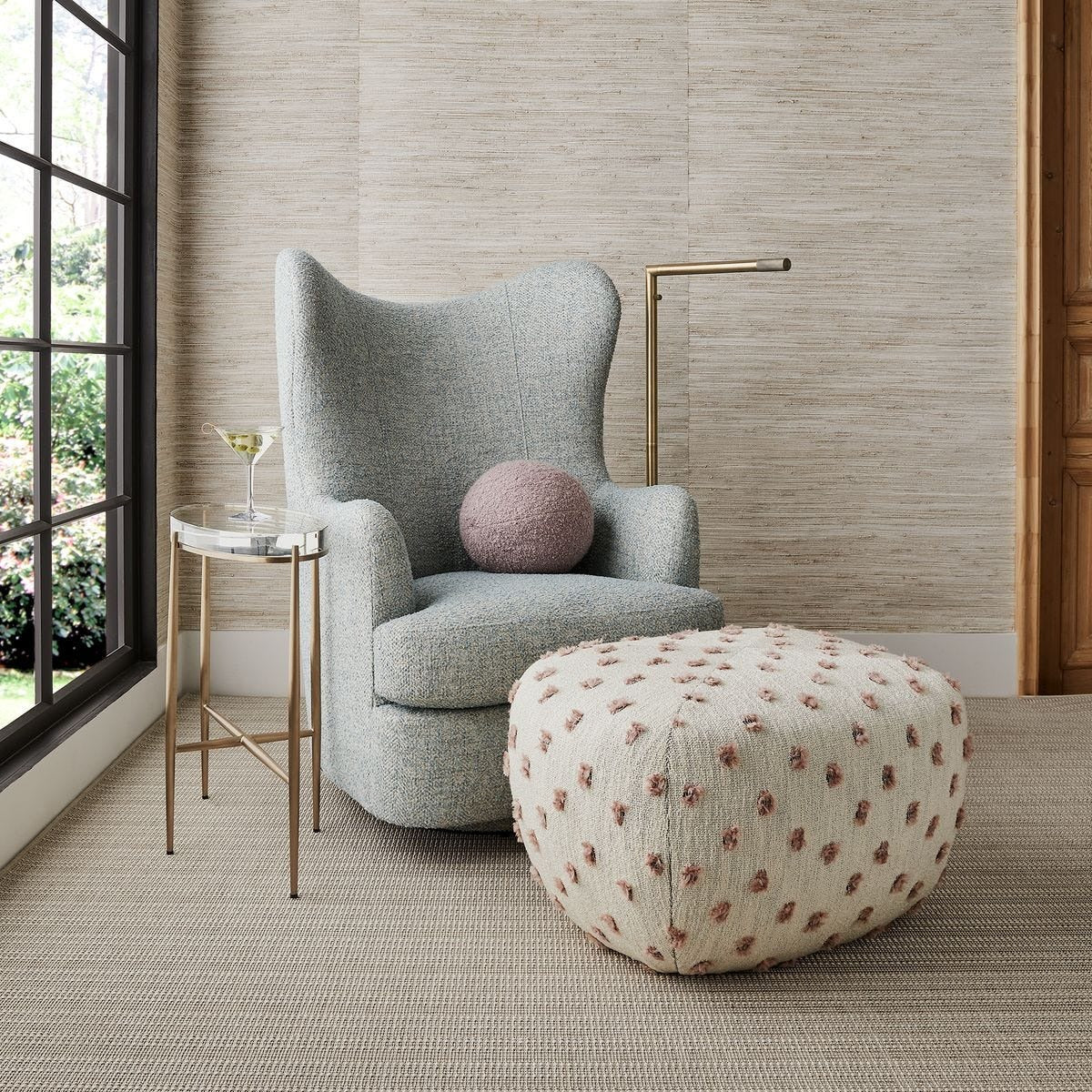 Ball Bearing Cushion in Bumpy Ride Lilac by Uttermost