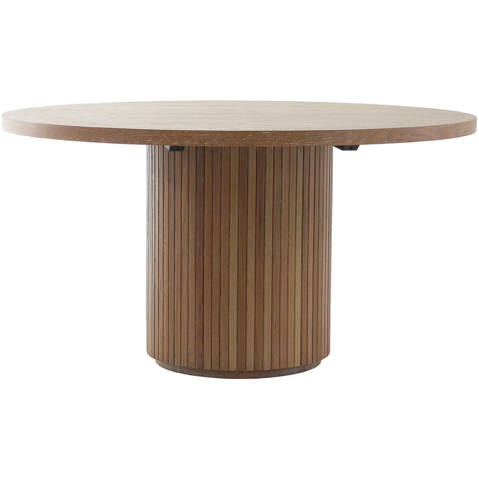 Reeded Round Dining Table in Oak by Keiichi