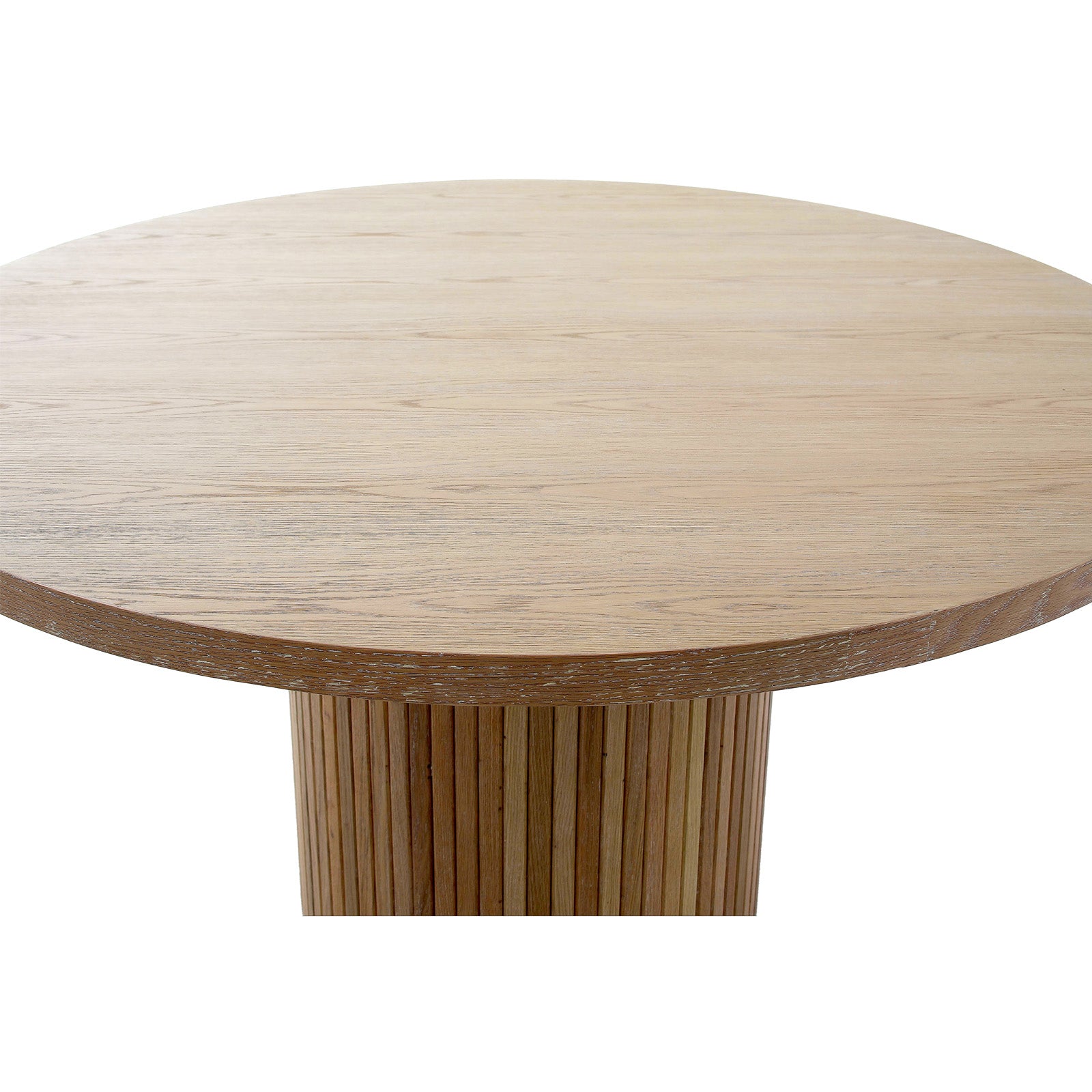 Reeded Round Dining Table in Oak by Keiichi