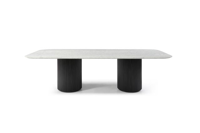 Lantine Matt Black & Marble Dining Table 270cm by Tommy Franks
