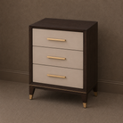 Arnaude Ceramic Grey & Chocolate Bedside Table by RV Astley