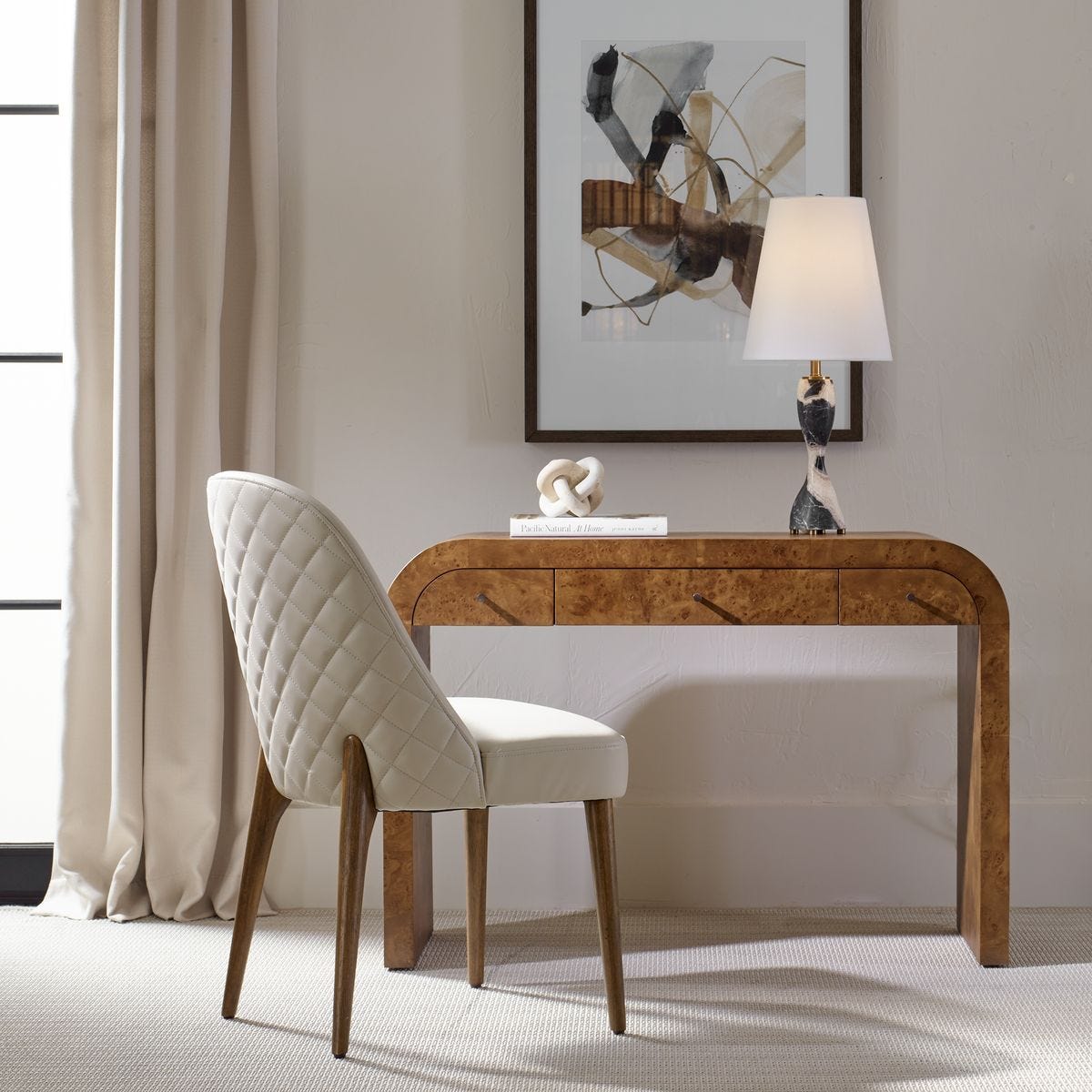 Rocco Mappa Burl Desk by Uttermost